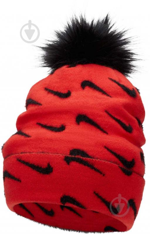 Шапка Nike K NK PEAK BEANIE POM FJ6306-633 р.one size червоний - фото 2