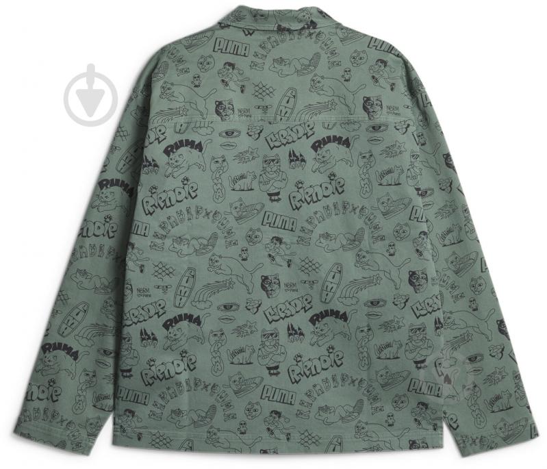 Рубашка Puma PUMA X RIPNDIP AOP TWILL SHIRT 62219844 р. M зеленый - фото 2