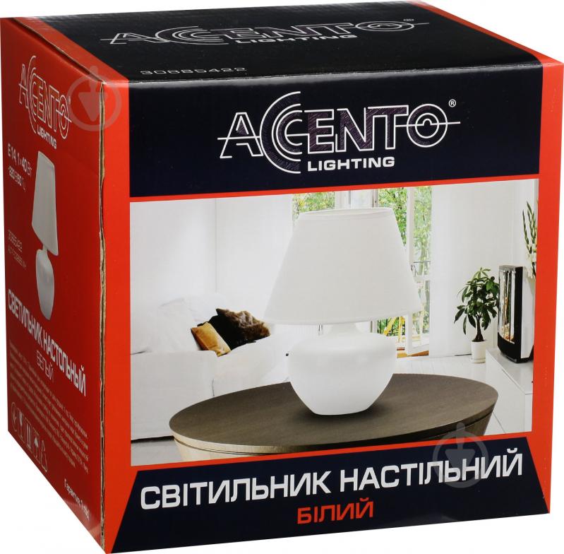 Настольная лампа декоративная Accento lighting 1x40 Вт E14 белый ALT-T-D3268S WH - фото 3