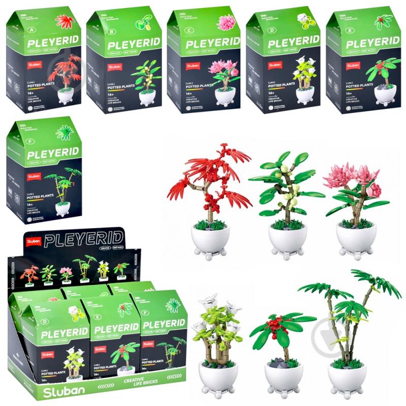 Конструктор Sluban Кімнатні рослини у горщику M38-B1075 - фото 1 Конструктор Sluban Кімнатні рослини у горщику M38-B1075 - фото 1