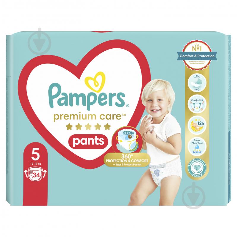 Подгузники-трусики Pampers Premium Care 5 12-17 кг 34 шт. - фото 2