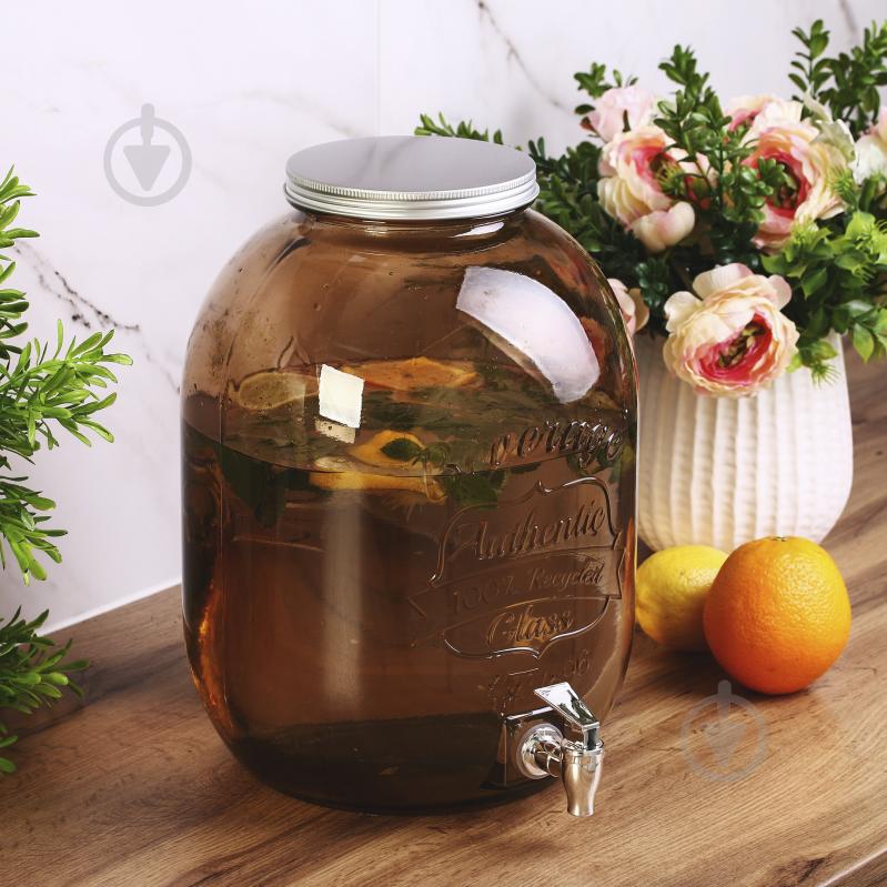 Диспенсер San Miguel з кришкою та краном коричневий Authentic 12,5 л 5294DB04 - фото 4