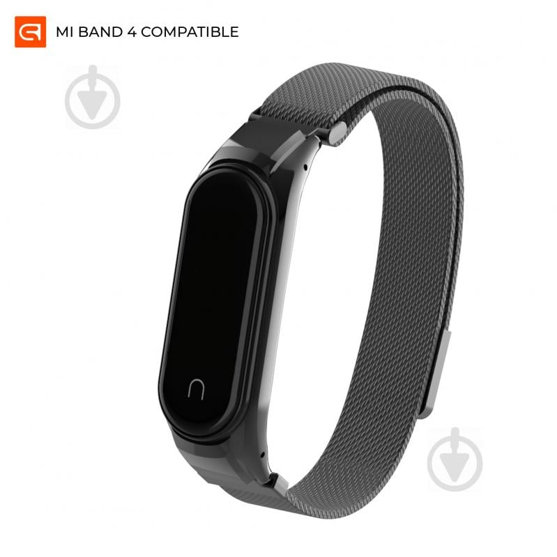 Ремешок для фитнес-браслета Armorstandart Milanese Magnetic Band 4303 для Xiaomi Mi Band 4/3 Black (ARM55540) 55540 - фото 1