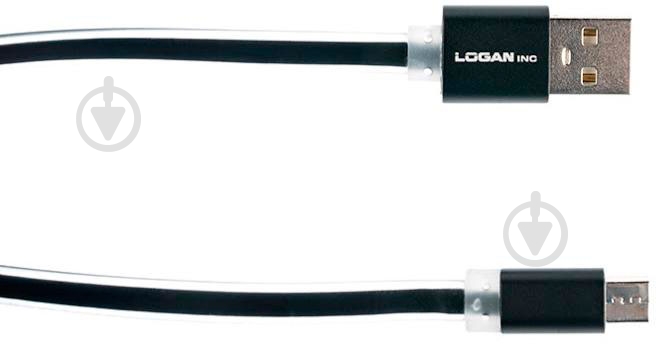 Кабель Logan USB – microUSB 1 м черный (EL117-010BK) - фото 2