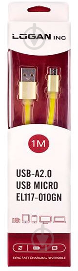 Кабель Logan USB – microUSB 1 м зеленый (EL117-010GN) - фото 3