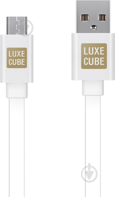 Кабель Luxe Cube 1 м белый (FLAT USB MICRO TO USB WHITE) - фото 1