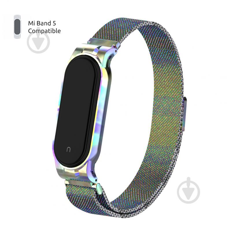 Ремінець для фітнес-браслета Armorstandart Milanese Magnetic Band для Xiaomi Mi Band 6/5 Rainbow 56851 - фото 1