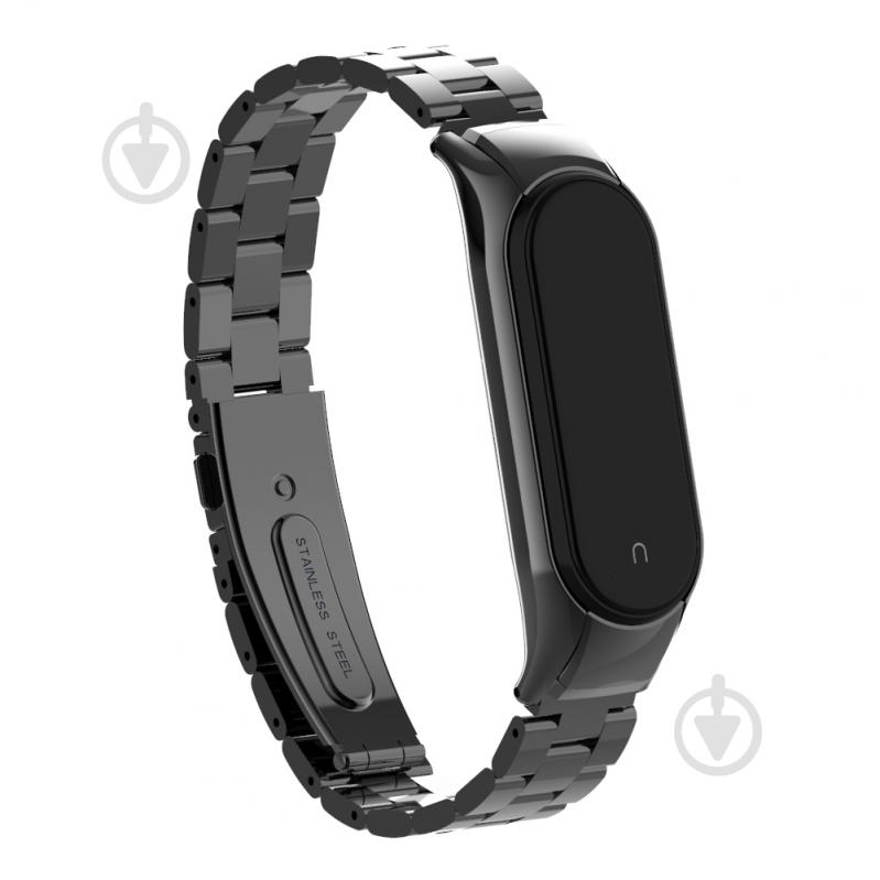 Ремінець для фітнес-браслета Armorstandart Metal Band 503 для Xiaomi Mi Band 6/5 Black 57188 - фото 1