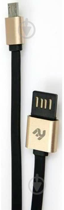 Кабель 2E USB – microUSB 1 м золотий (2E-CCTM13M-1G) USB 2.0 MicroUSB Data/Charge Dual Metal - фото 1