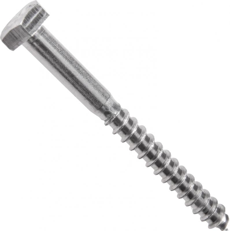 Винт для дерева шестигранная головка нерж 8x80 мм 2 шт EXPERT FIX - фото 1