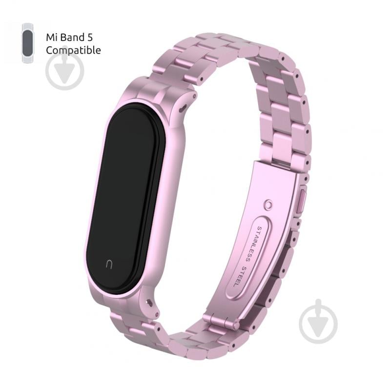 Ремешок для фитнес-браслета Armorstandart Metal Band для Xiaomi Mi Band 6/5 Rose Gold 56864 - фото 1