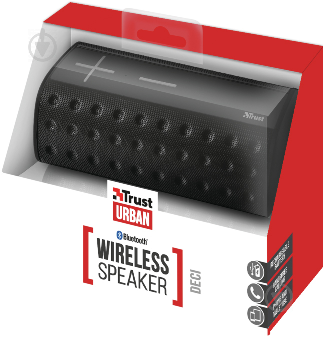 Акустическая система Trust Deci Wireless Bluetooth Speaker 1.0 black (22063) - фото 11