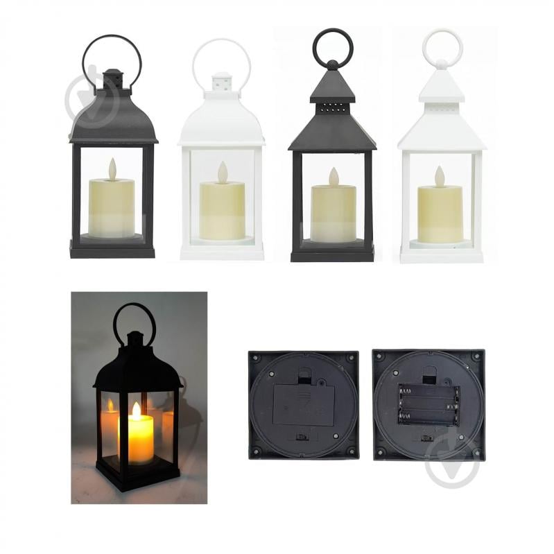 Декорация новогодняя Фонарик с LED свечой в ассортименте (KY8-2505) - фото 1 Декорация новогодняя Фонарик с LED свечой в ассортименте (KY8-2505) - фото 1