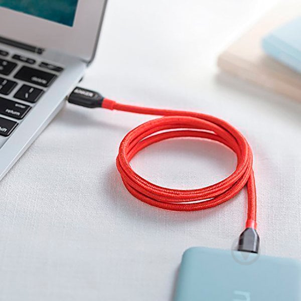 Кабель Anker USB Type-C – USB 0,9 м красный (A8168H91) Powerline+ - фото 6