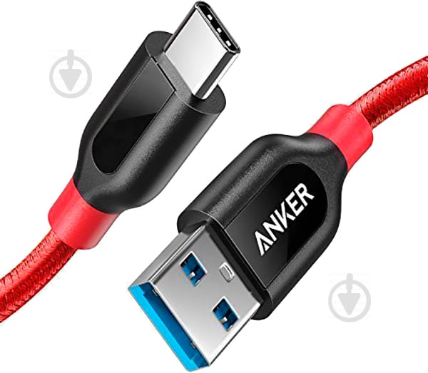 Кабель Anker USB Type-C – USB 0,9 м красный (A8168H91) Powerline+ - фото 2