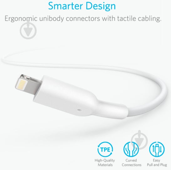 Кабель Anker USB – Apple Lightning 0,9 м белый (A8432H21) Powerline II - фото 2