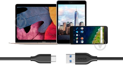 Кабель Anker USB Type-C – USB 3.0 0,9 м черный (A8163H11) Powerline - фото 8