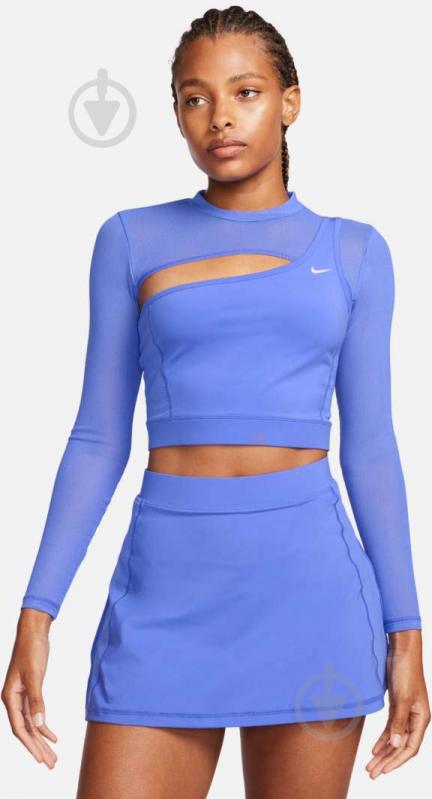 Топ Nike W NP LS TOP CROPPED NVTY FB5683-413 р.XL блакитний - фото 1