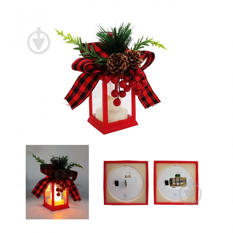 Декорація новорічна Ліхтарик з LED свічкою (KY8-2507) - фото 1