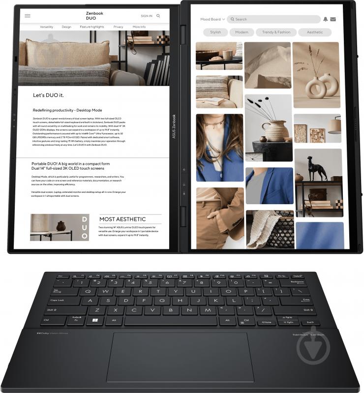 Ноутбук Asus Zenbook Duo UX8406MA-QL048W 2х14" (90NB12U1-M001S0) inkwell gray - фото 4