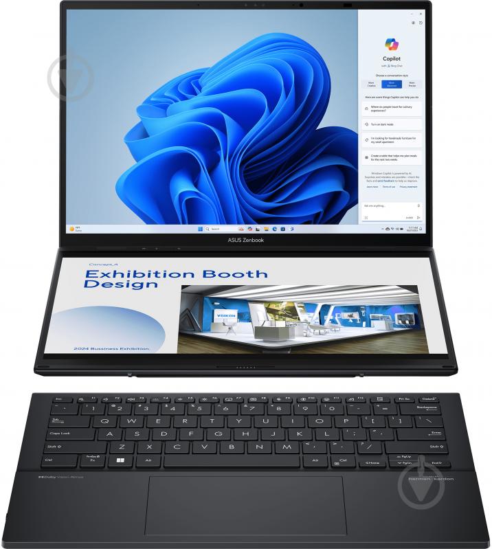 Ноутбук Asus Zenbook Duo UX8406MA-QL048W 2х14" (90NB12U1-M001S0) inkwell gray - фото 1