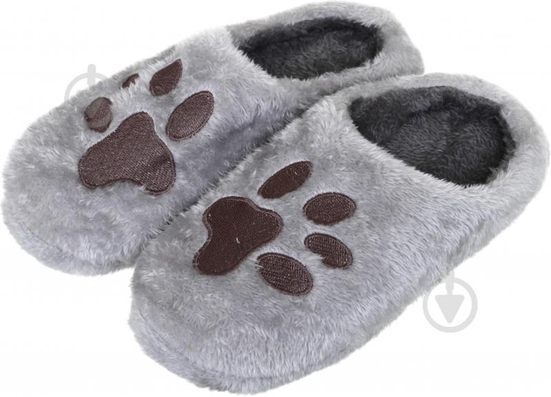 Тапки домашние HW Paws р.36-37 серый - фото 1
