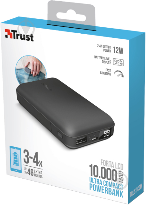 Повербанк Trust 10000 mAh black (23301) - фото 5