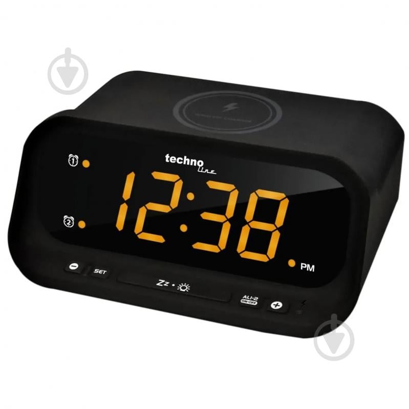 Часы настольные WT477 Wireless Mobile Charging Black Technoline - фото 2