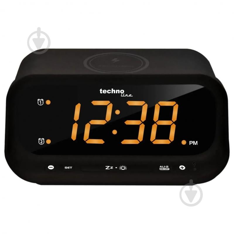 Часы настольные WT477 Wireless Mobile Charging Black Technoline - фото 1