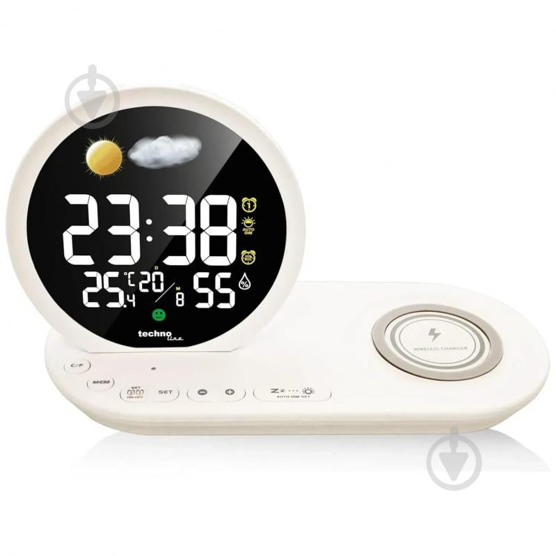 Годинник настільний WT427 Wireless Mobile Charging White Technoline - фото 1 Годинник настільний WT427 Wireless Mobile Charging White Technoline - фото 1