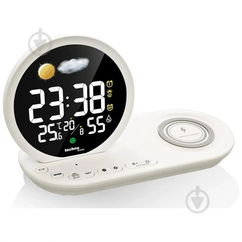 Годинник настільний WT427 Wireless Mobile Charging White Technoline - фото 2 Годинник настільний WT427 Wireless Mobile Charging White Technoline - фото 2