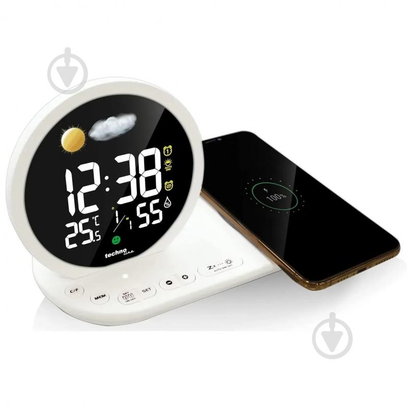 Годинник настільний WT427 Wireless Mobile Charging White Technoline - фото 4 Годинник настільний WT427 Wireless Mobile Charging White Technoline - фото 4