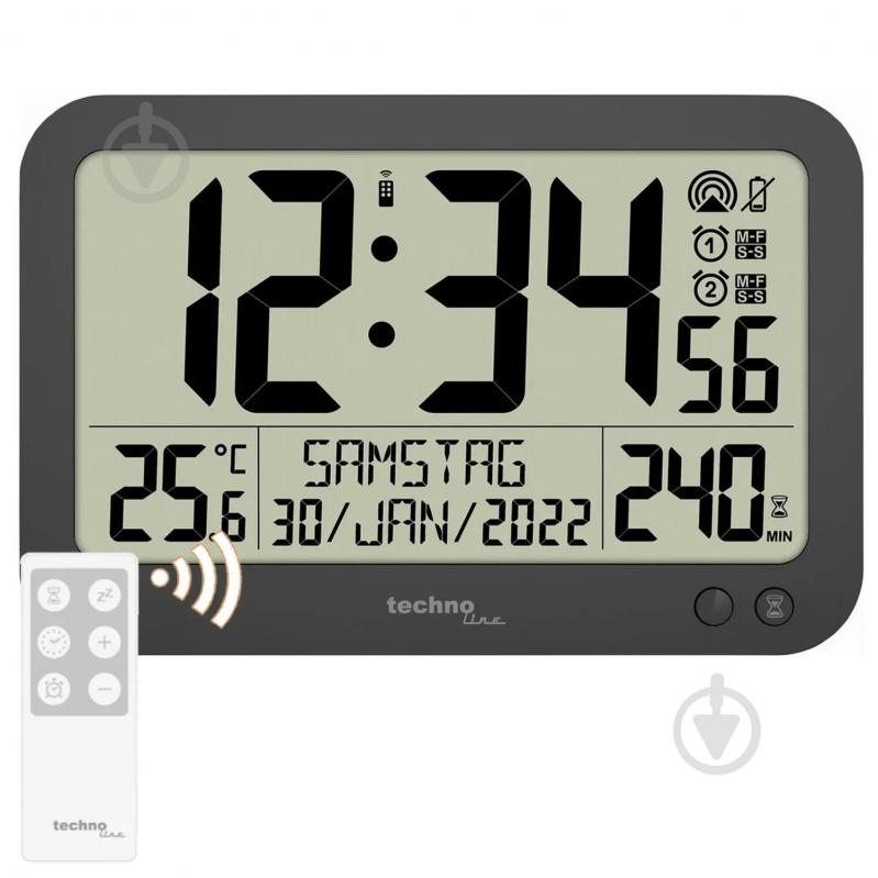 Годинник настінний WS8026 Black Technoline - фото 2 Годинник настінний WS8026 Black Technoline - фото 2