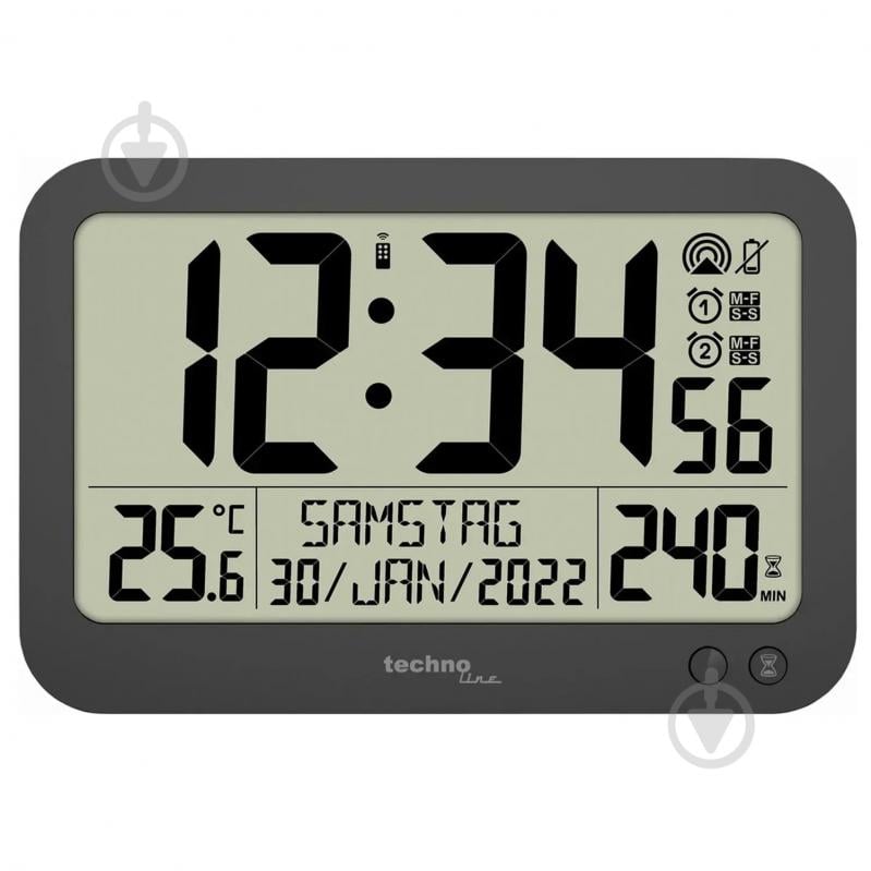 Годинник настінний WS8026 Black Technoline - фото 1 Годинник настінний WS8026 Black Technoline - фото 1