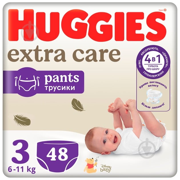 Підгузки-трусики Huggies Extra Care 3 6-11 кг 48 шт. - фото 1