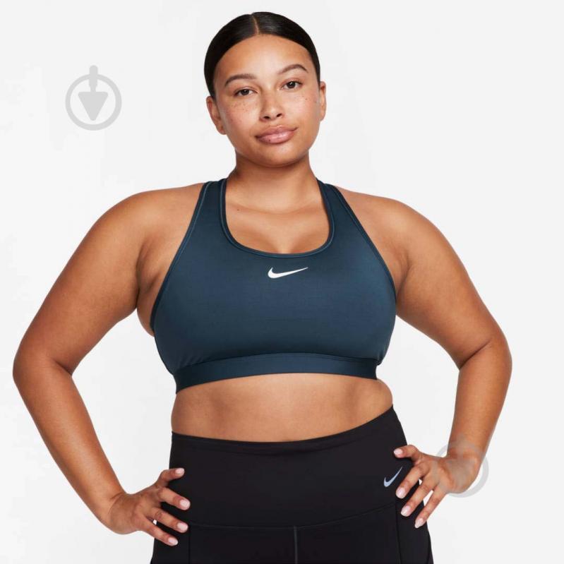 Бра Nike W NK SWSH MED SPT BRA DX6821-328 р.M серый - фото 2