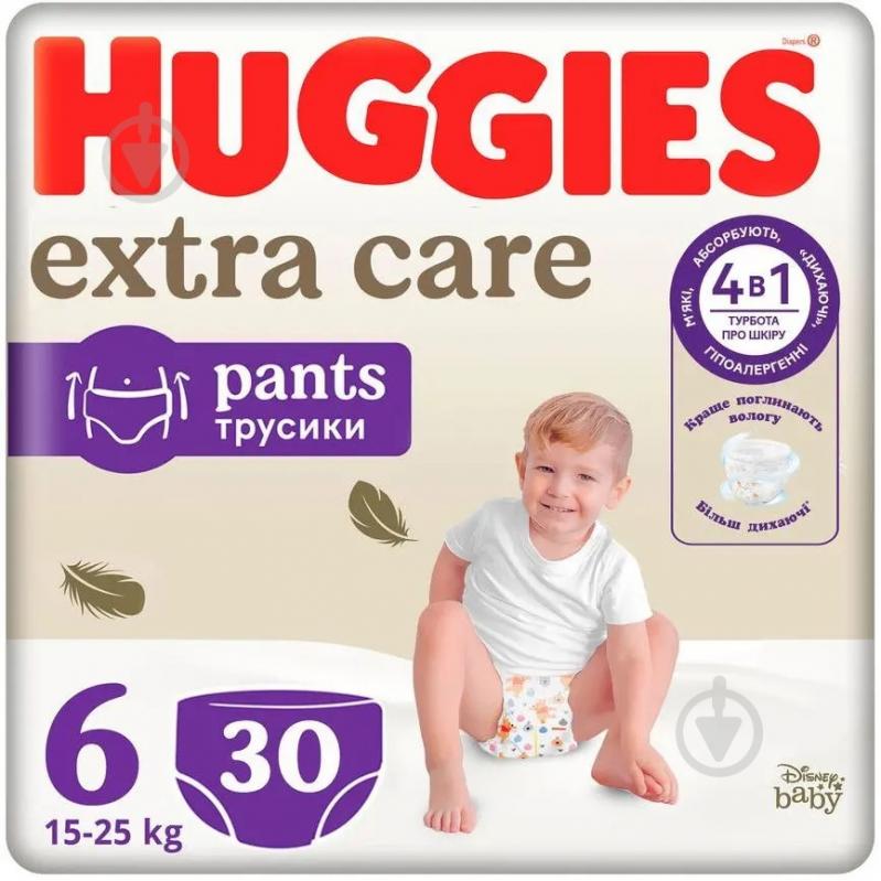 Подгузники-трусики Huggies Extra Care 6 15-25 кг 30 шт. - фото 1