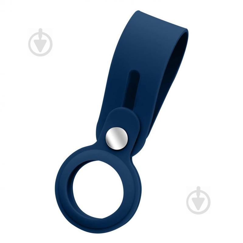 Чехол-брелок Armorstandart для AirTag Silicone Loop with Button Dark Blue (ARM58924) - фото 1