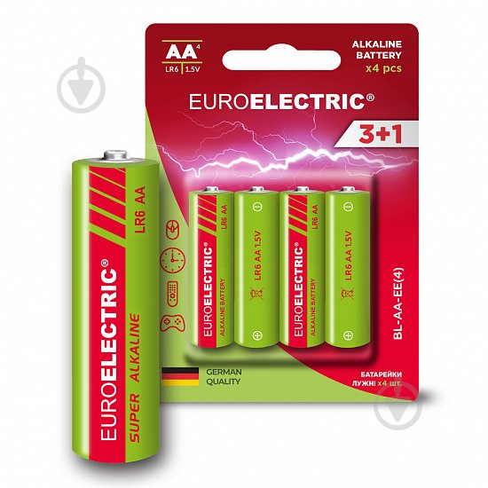 Батарейка Euroelectric AA LR6 1,5V щелочная 4 шт. (BL-AA-EE(4)) - фото 1