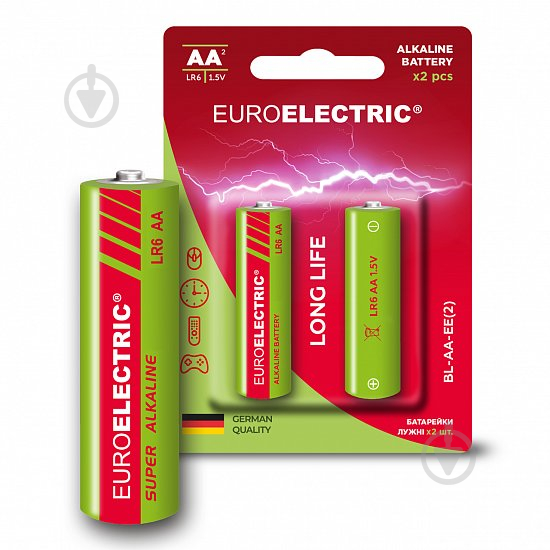 Батарейка Euroelectric AA LR6 1,5V лужна 2 шт. (BL-AA-EE(2)) - фото 1