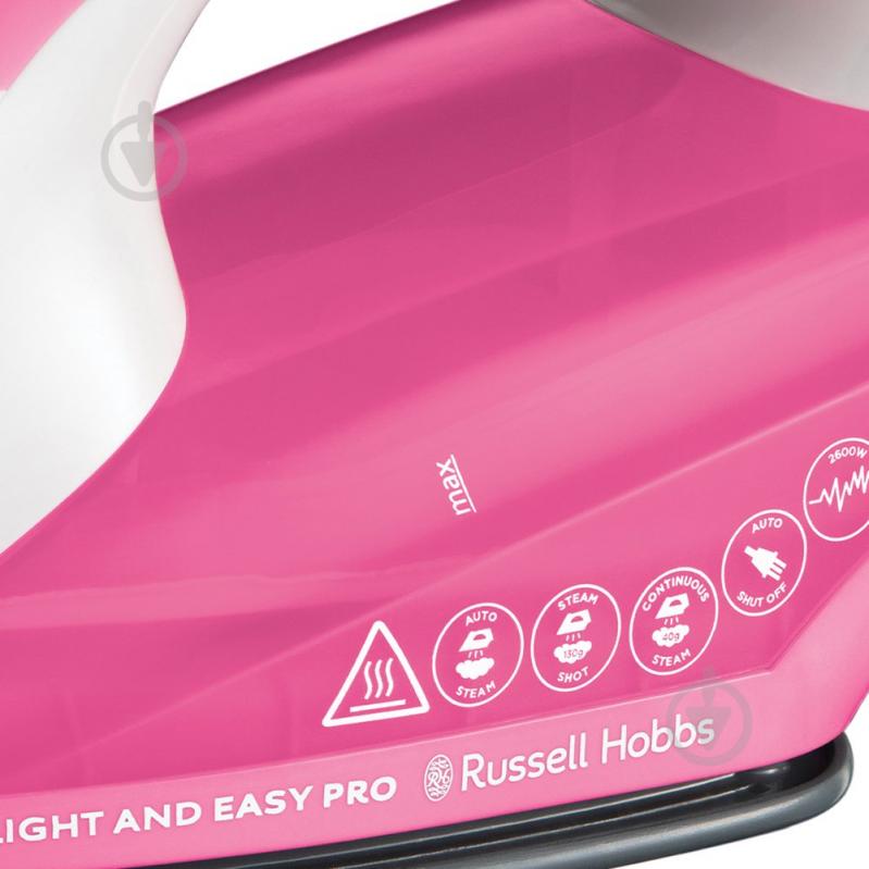 Утюг Russell Hobbs 26461-56 Light & Easy Pro Iron белый с розовым - фото 3