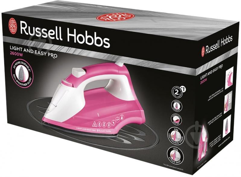 Утюг Russell Hobbs 26461-56 Light & Easy Pro Iron белый с розовым - фото 6