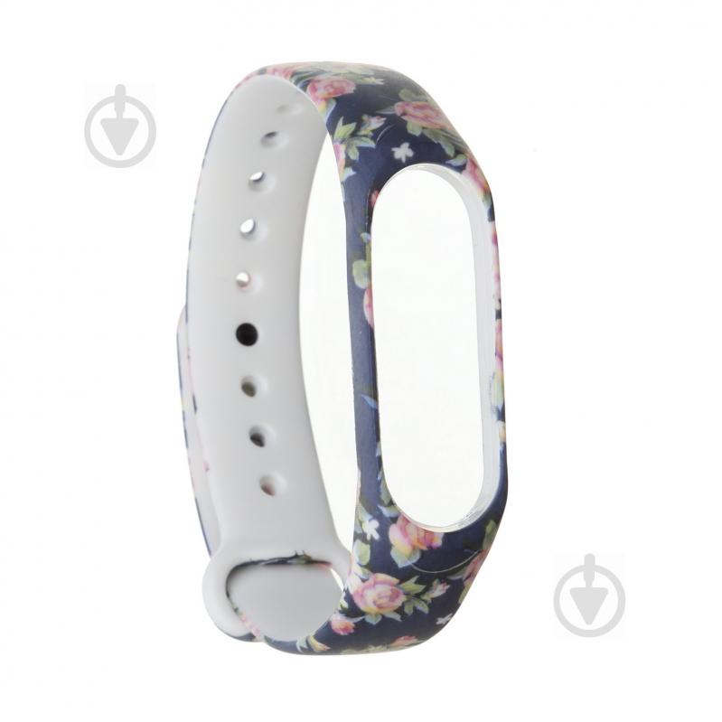 Ремешок для фитнес-браслета Armorstandart для Xiaomi Mi Band 4/3 Blue Flowers (ARM52066) 52066 - фото 1