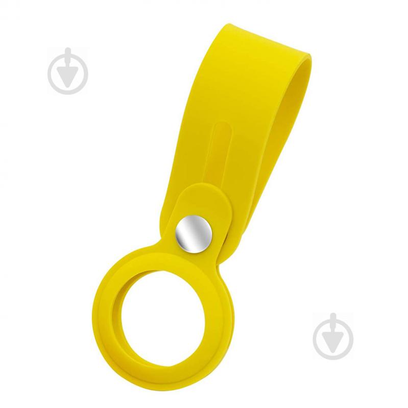 Чехол-брелок Armorstandart для AirTag Silicone Loop with Button Yellow (ARM58926) - фото 1