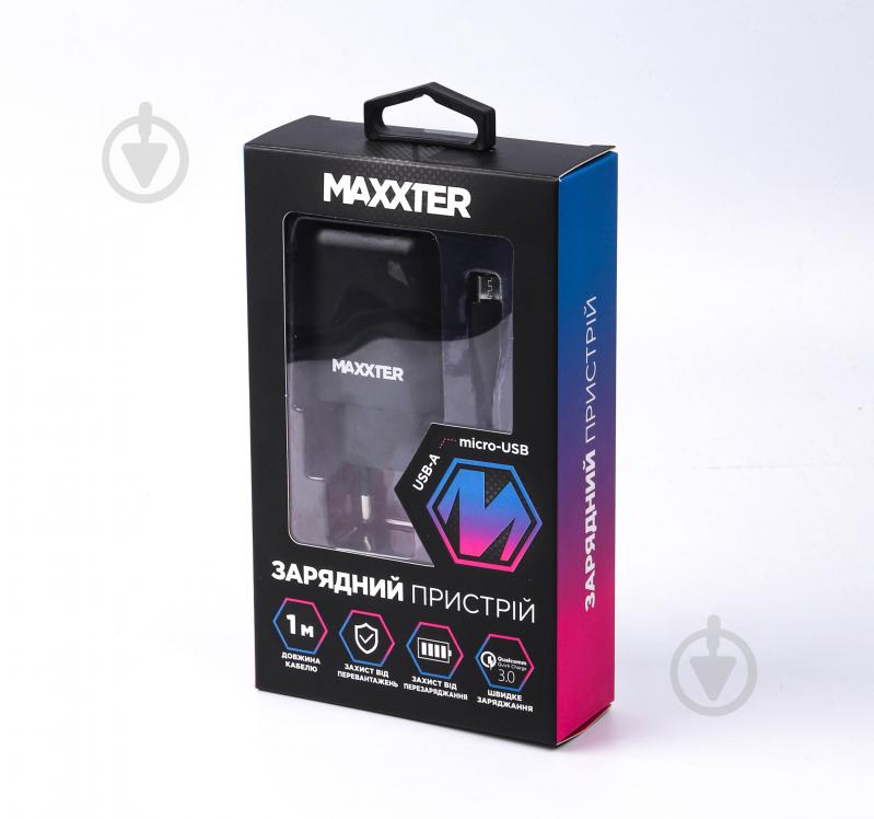 Зарядное устройство Maxxter WC-QC-AtM-01, 1 USB + Кабель USB-A to Micro-USB - фото 4