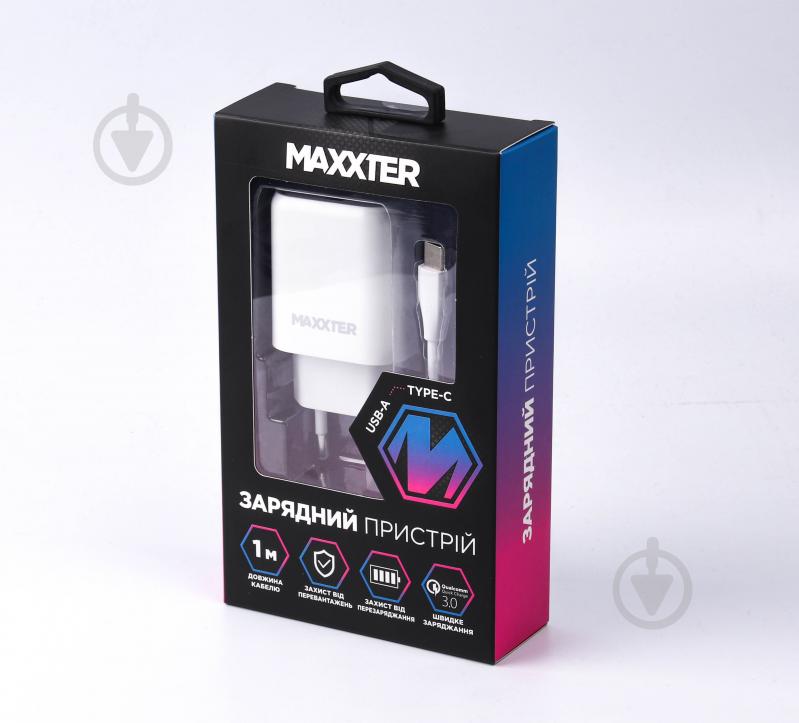 Зарядний пристрій Maxxter WC-QC-AtC-01 1 USB + Кабель USB-A to Type-C (Quick Charge 3.0) - фото 4