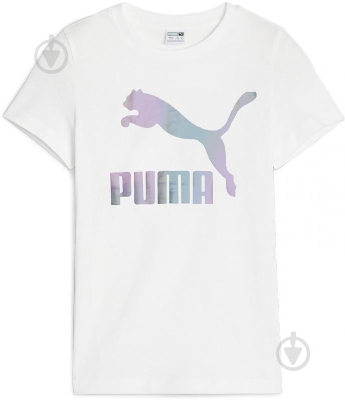 Футболка Puma CLASSICS IRIDESCENT LOGO TEE G 62290402 р.164 білий - фото 1