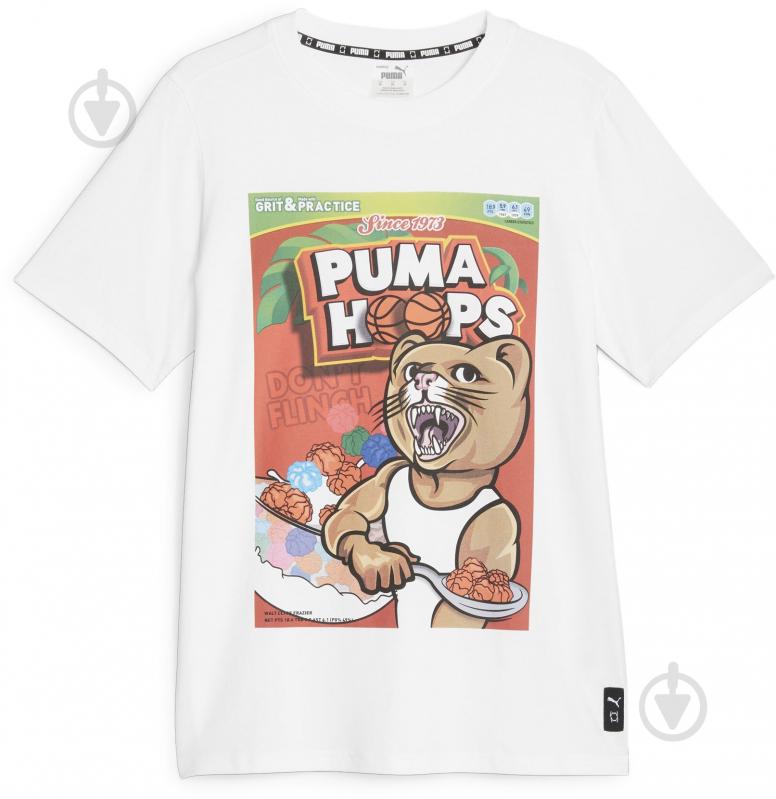 Футболка Puma DYLAN CEREAL BOX TEE 62274801 р.L белый - фото 1 Футболка Puma DYLAN CEREAL BOX TEE 62274801 р.L белый - фото 1