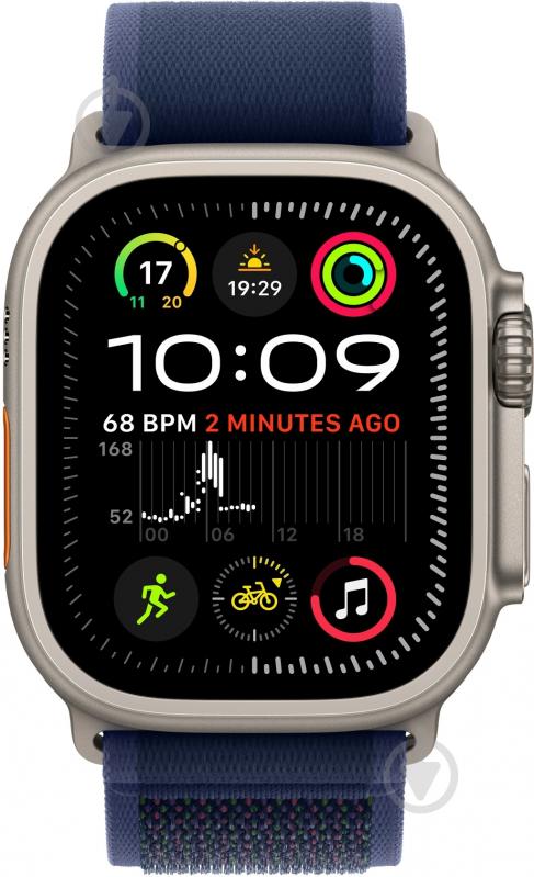Ремешок Apple 49mm Blue Trail Loop - M/L - Natural Titanium Finish (MXTW3ZM/A) - фото 3