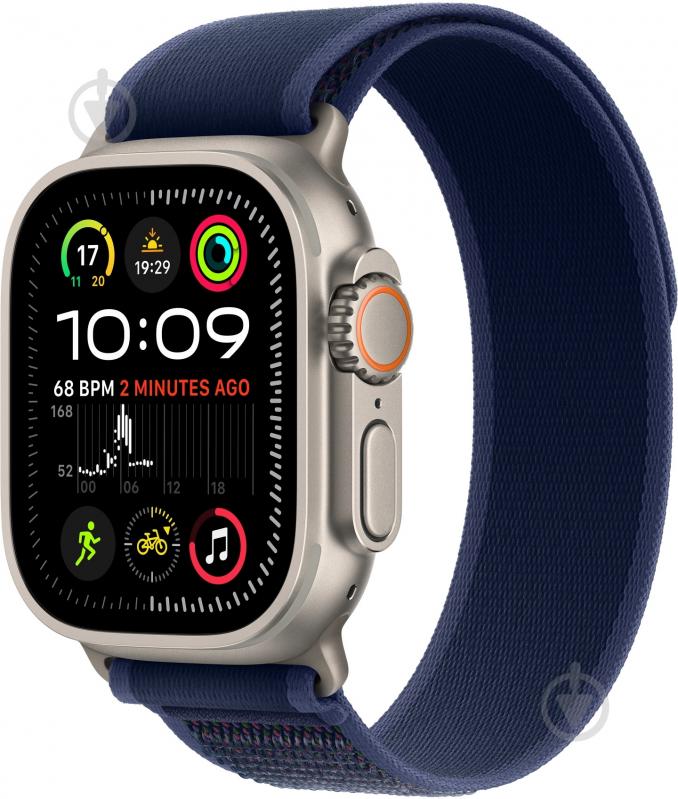 Ремешок Apple 49mm Blue Trail Loop - S/M - Natural Titanium Finish (MXTT3ZM/A) - фото 2